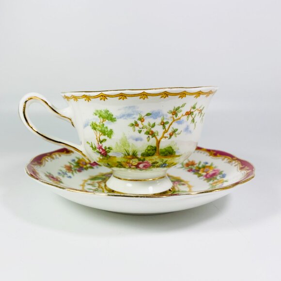 Set of 2 Royal Albert CHELSEA BIRD Teacup and Saucer - Picture 5 of 7